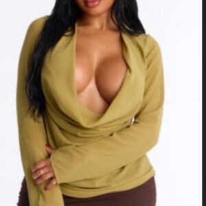 Fashion Nova Olive Cowl Neck Sweater